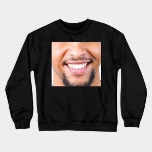 Funny customized face mask with  smile mouth Crewneck Sweatshirt